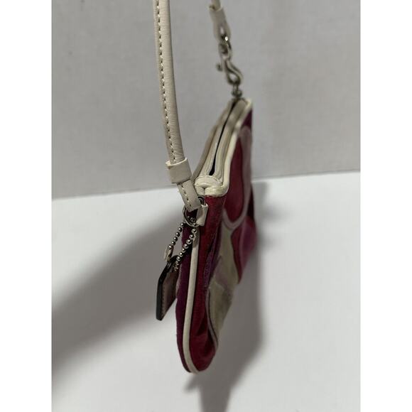 Coach Ltd Ed Op Art Multicolor Suede Leather Zipper Closure Wristlet Wallet - Picture 5 of 13